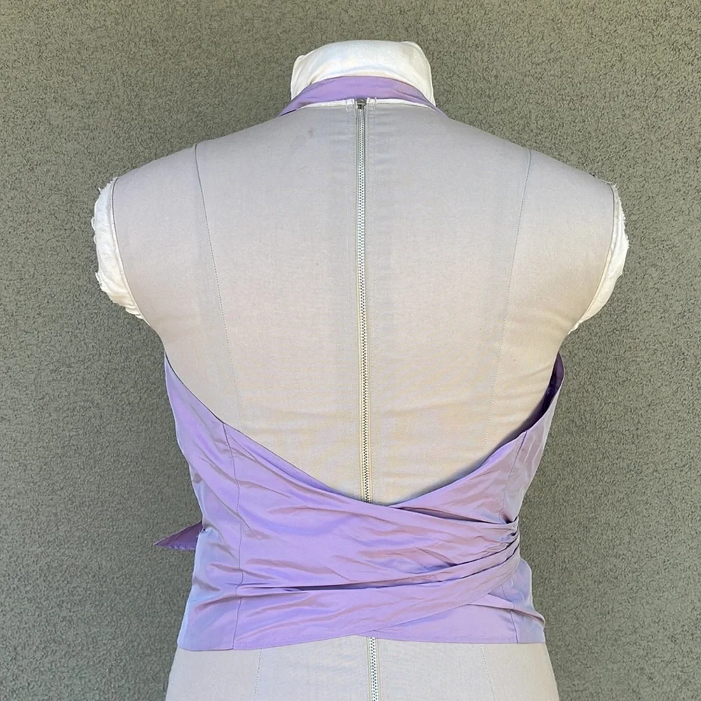 Ann Taylor Y2K 2000s iridescent halter wrap top - Picture 5 of 8